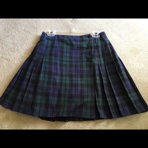 Blue plaid skirt